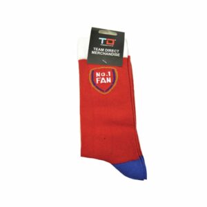 No.1 Fan Red and Navy Socks - Size 8 - 11