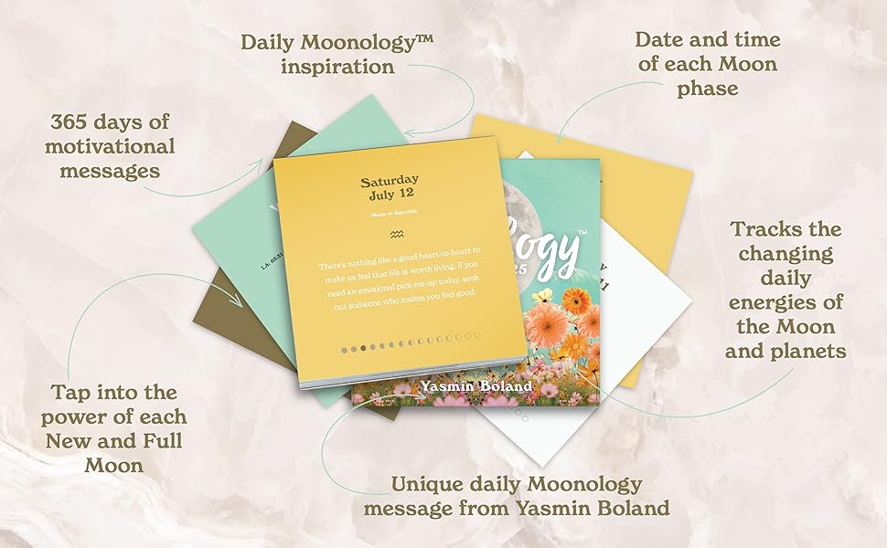 Moonology Calendar, Yasmin Boland, astrology, manifest, inspiration, desk calendar 