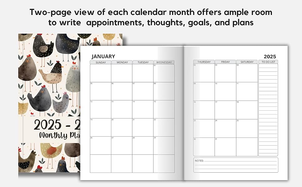 chicken 2025-2026 monthly planner