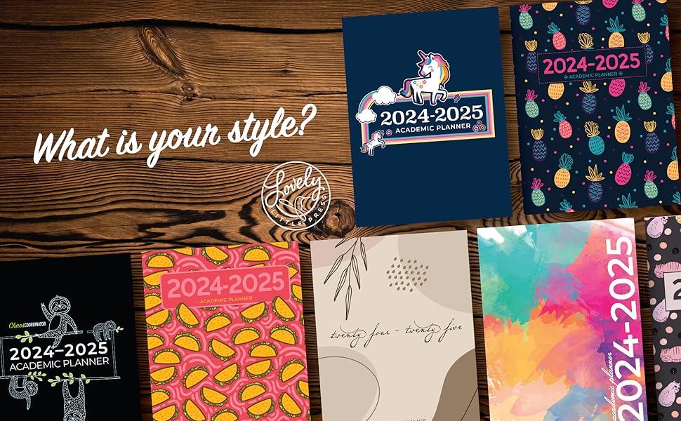 Academic Year Planner 2024-2025 July - June Weekly Monthly Calendar US Federal Holidays Moon Phases