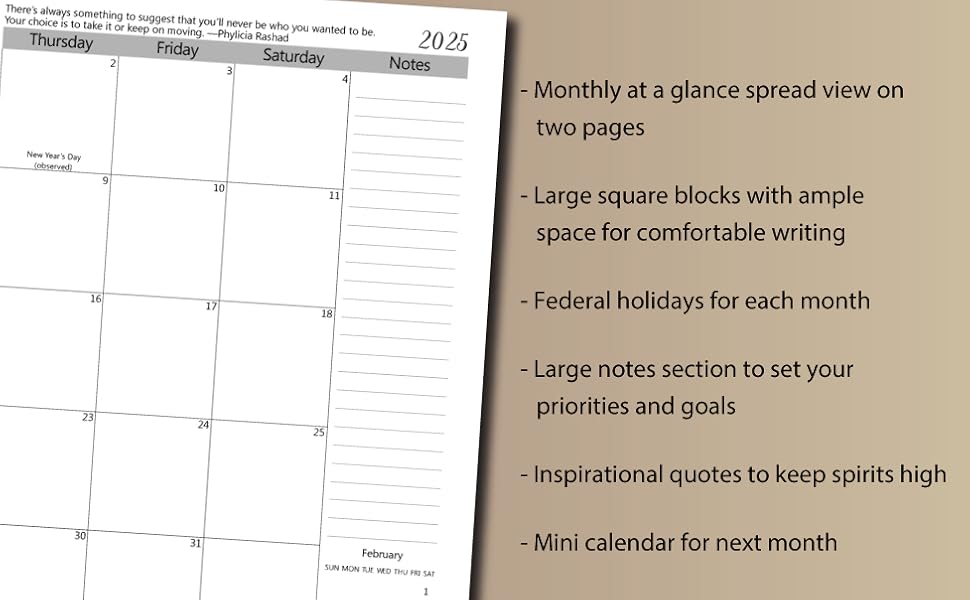 Black Girl Monthly Planner 2025-2030