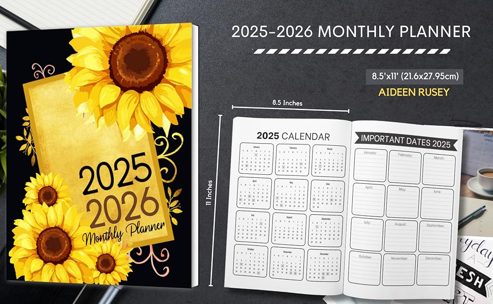2 two year monthly planner 2025-2026 calendar