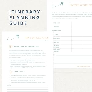 Travel planning workbook, family travel, travel with kids, travel guide, itinerary