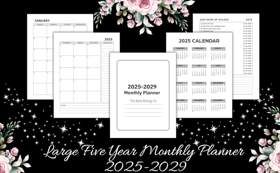 Monthly Planner 5 years 