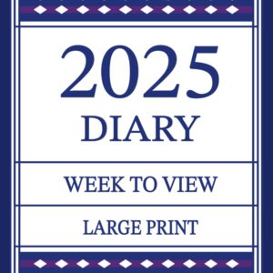2025 Diary Large Print Week to View Navy