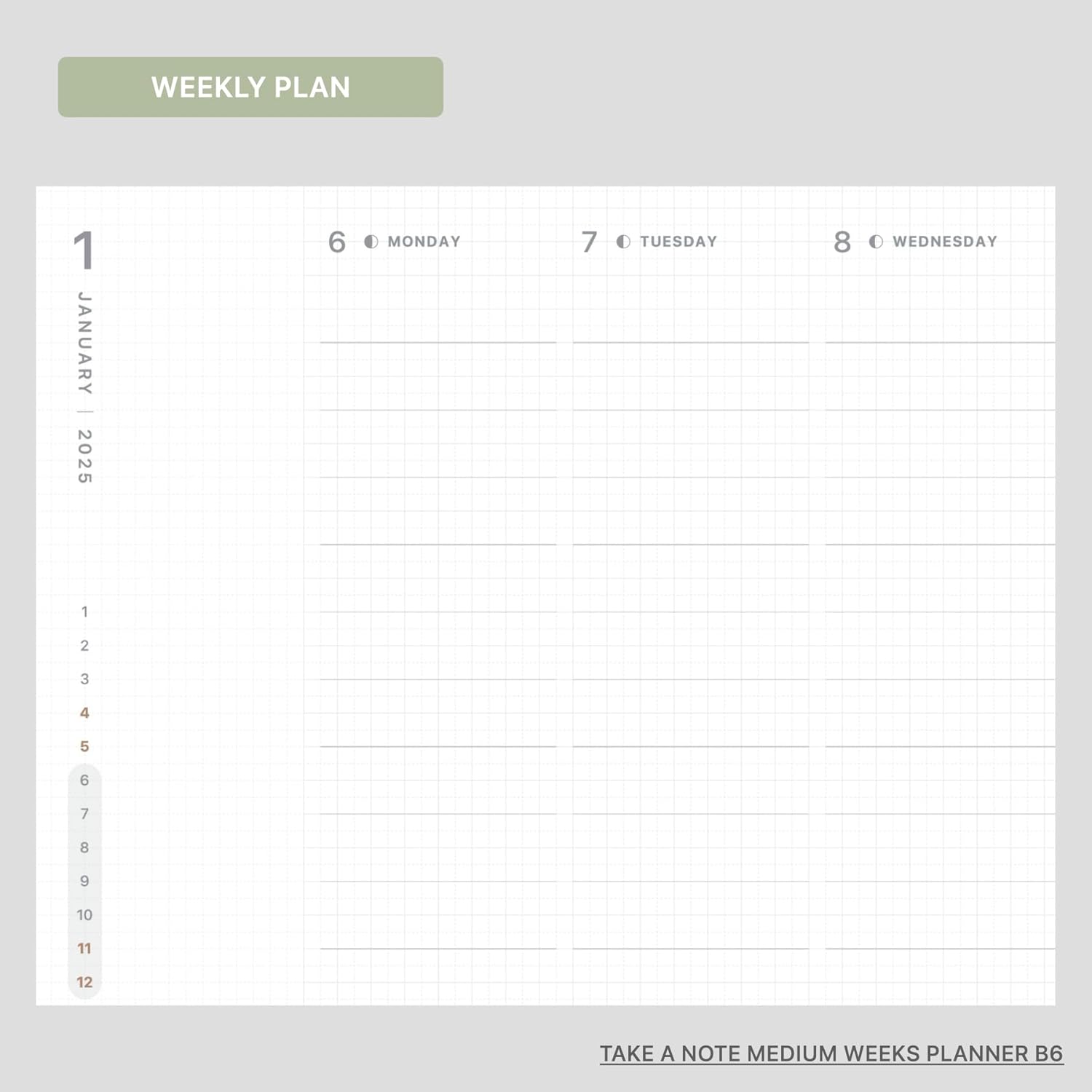 TAKE A NOTE 2025 MEDIUM WEEKS PLANNER B6 - Image 8