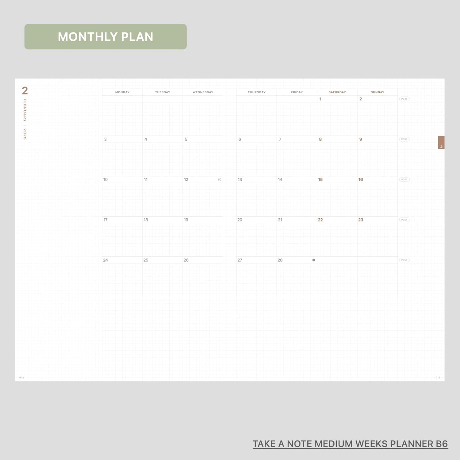 TAKE A NOTE 2025 MEDIUM WEEKS PLANNER B6 - Image 6