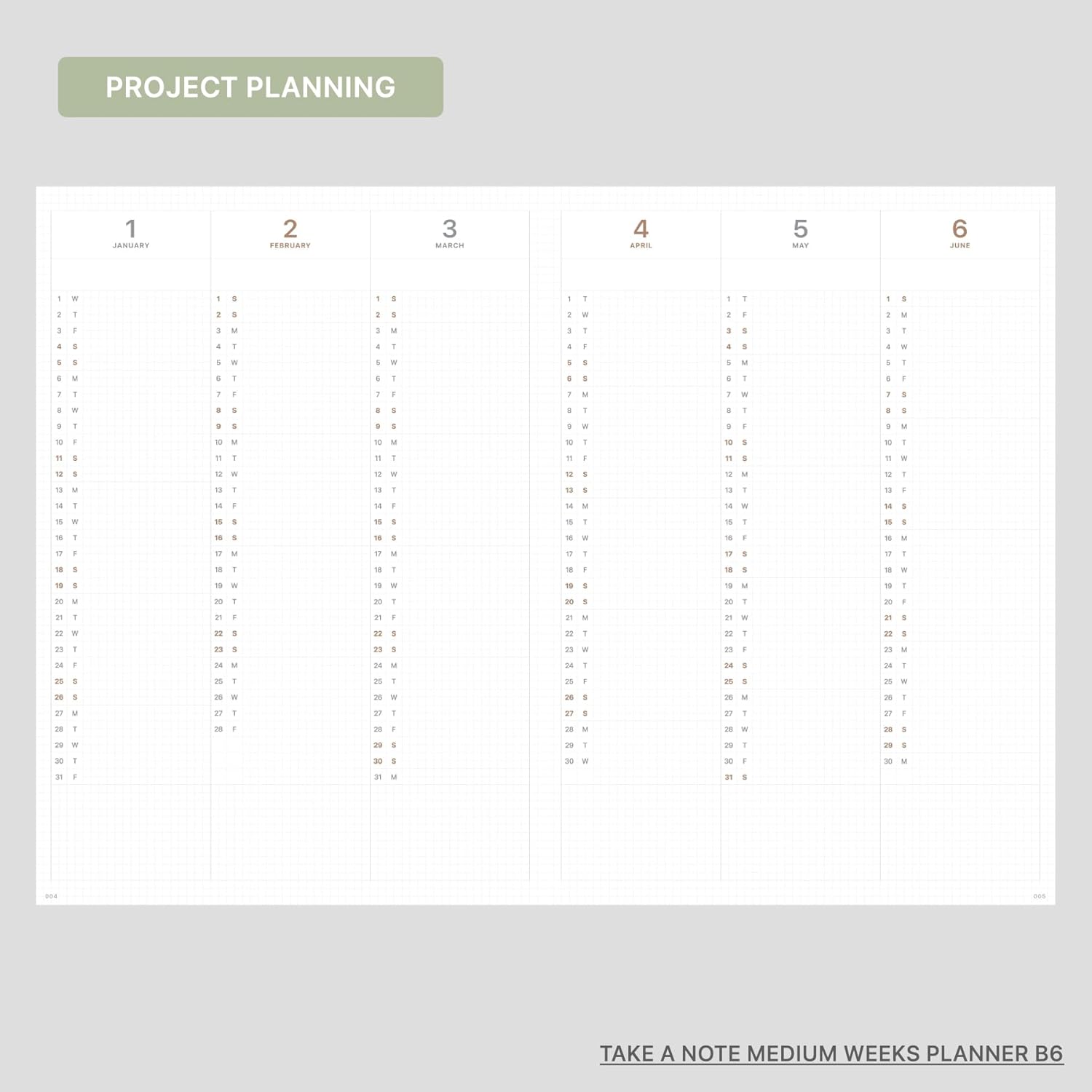 TAKE A NOTE 2025 MEDIUM WEEKS PLANNER B6 - Image 5