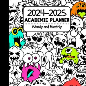 2024-2025 Academic Planner — Weekly and Monthly: 18-Month Cute and Creepy Monster-Themed Dotted Agenda for Kids, Teens, and College Students (July 2024 to December 2025)