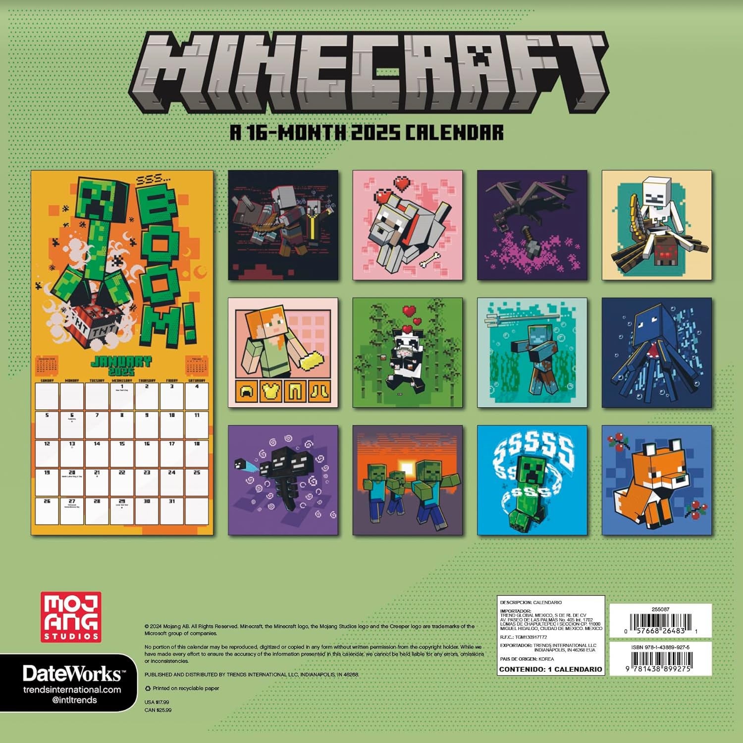 2025 Minecraft Wall Calendar - Image 4