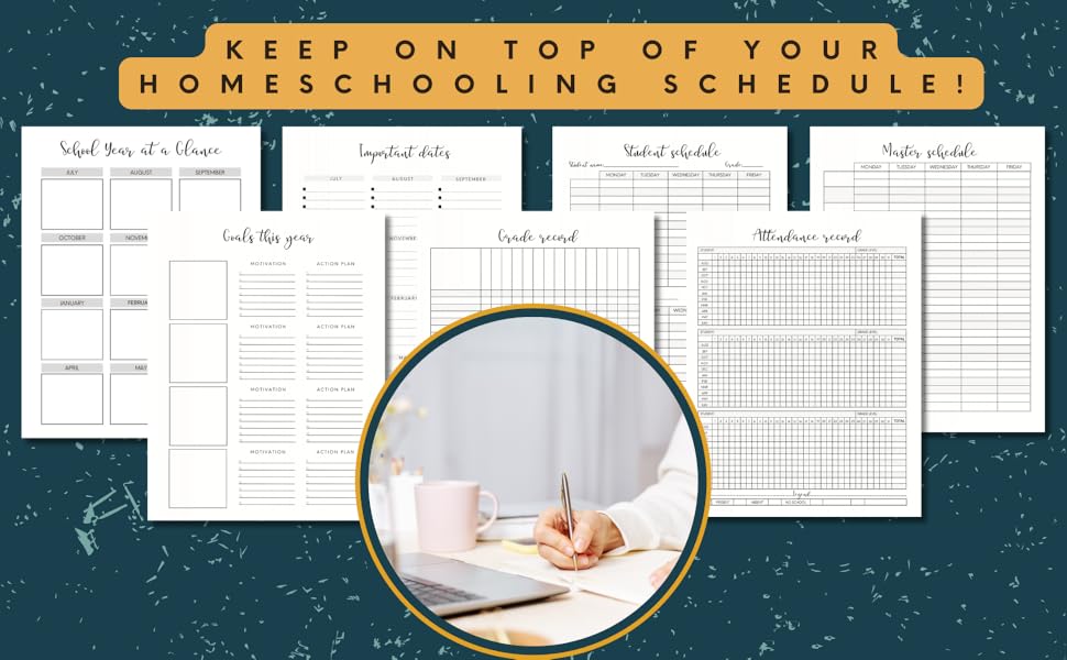 Image of some of the helpful planning sheets in the "2025-2026 Homeschool Planner."