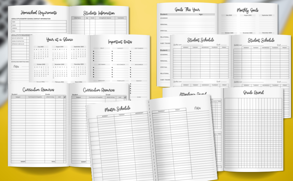multi-student homeschool planner, family homeschool organizer, teaching multiple grades planner