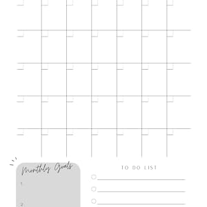 Blank monthly calender