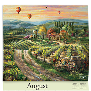 Thomas Kinkade Special Collector's Edition 2025 Deluxe Wall Calendar with Print top panel