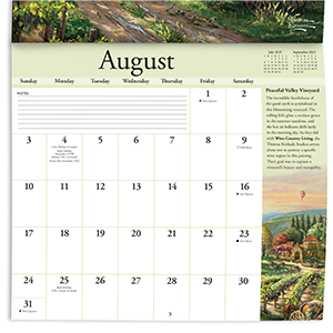 Thomas Kinkade Special Collector's Edition 2025 Deluxe Wall Calendar with Print bottom panel