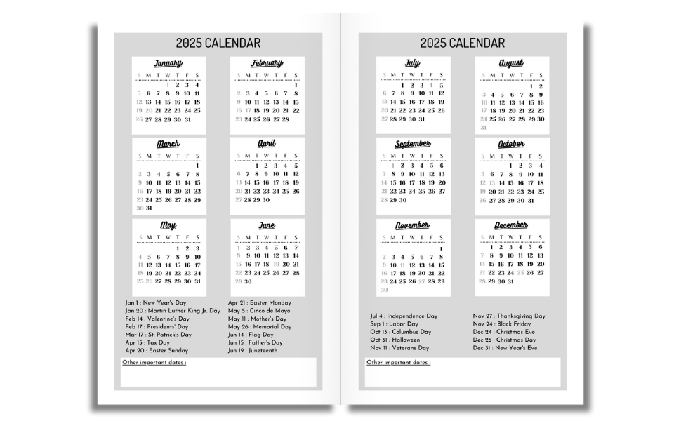 5x8 paperback monthly planner 2025-2026