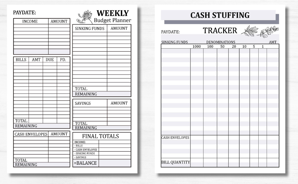 Weekly Budget Planner and Cash Stuffing Tracker Overview