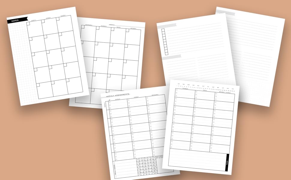 Student Lesson Planning Notebook Interior Pages