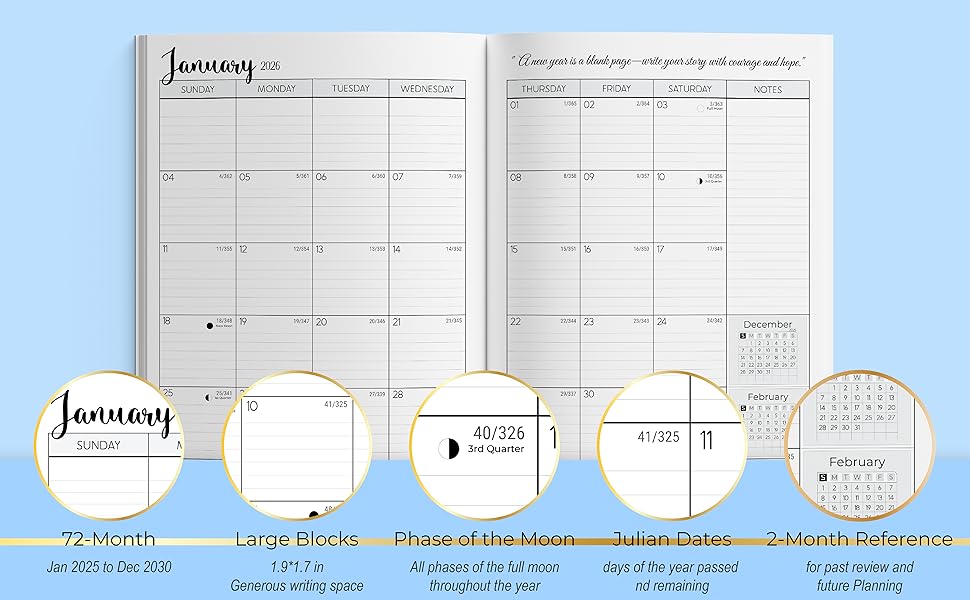2025-2030 monthly planner