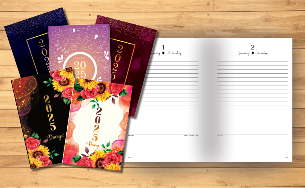 2025 Daily Diary: One Page Per Day 365 Days Fully Lined and Dated