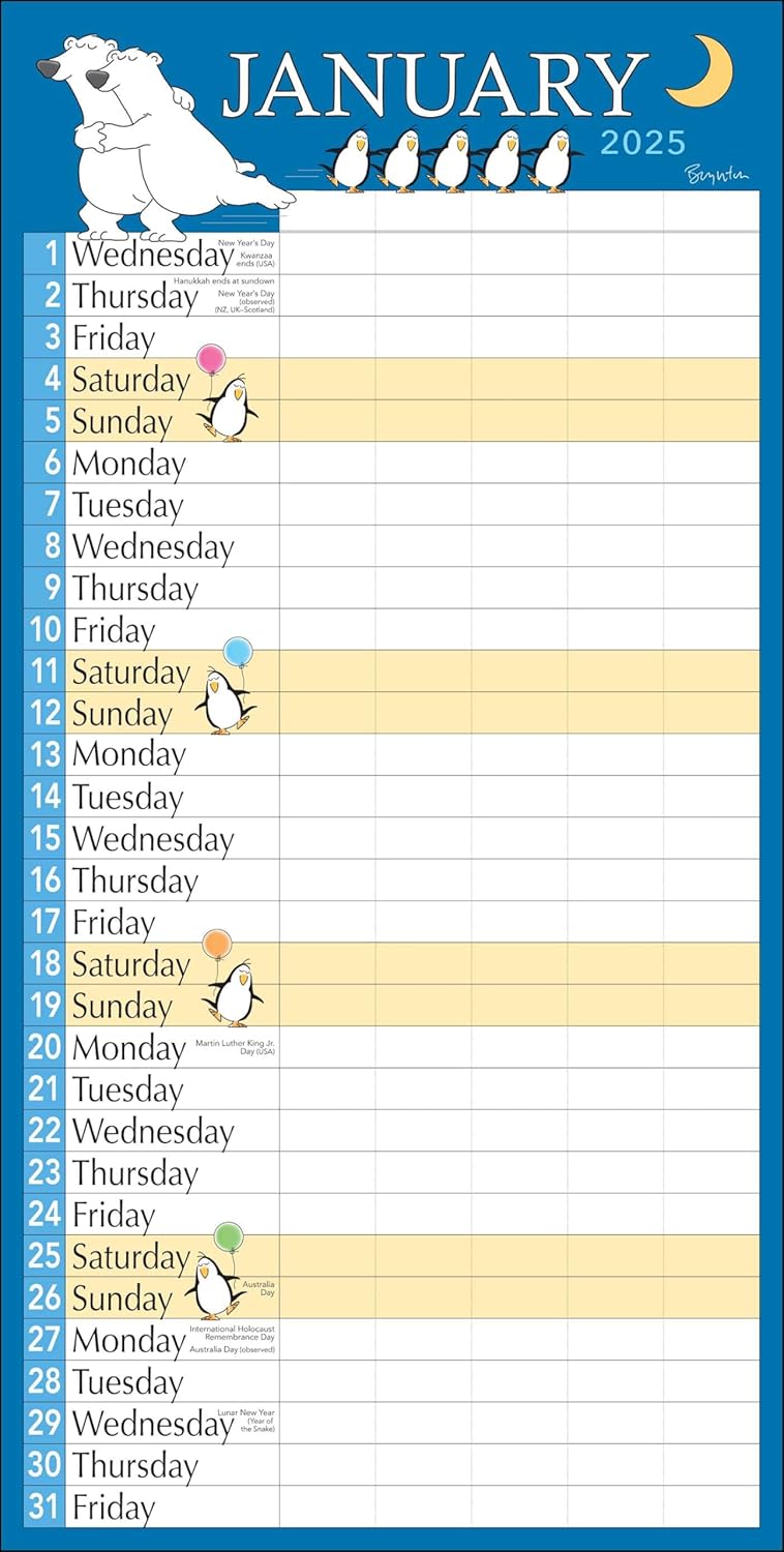 Sandra Boynton's My Family Calendar 17-Month 2024-2025 Family Wall Calendar - Image 4
