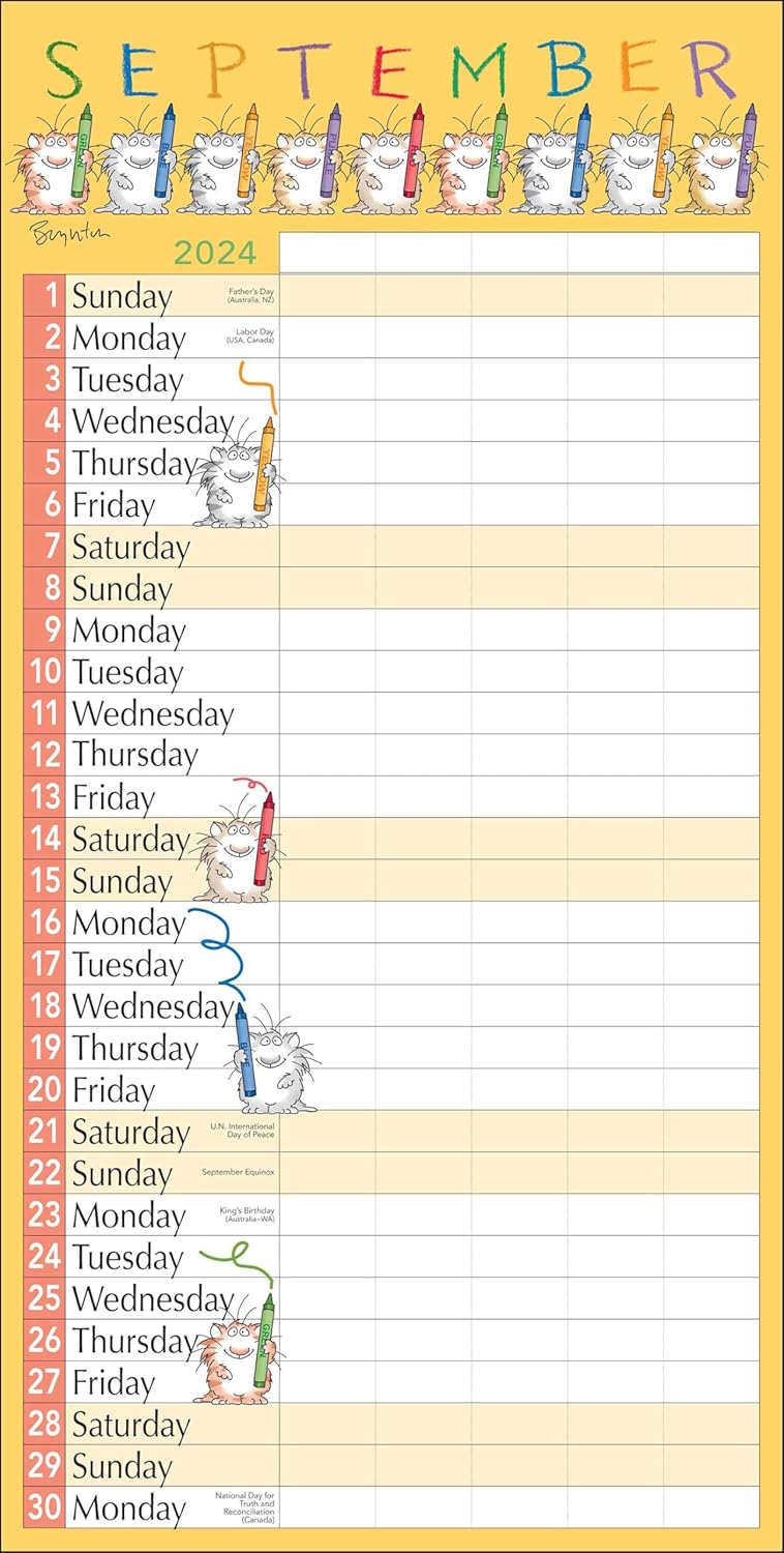 Sandra Boynton's My Family Calendar 17-Month 2024-2025 Family Wall Calendar - Image 3