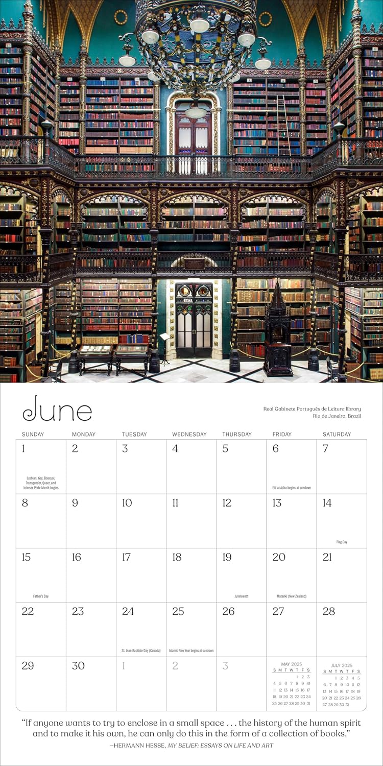 A Calendar for Book Lovers Wall Calendar 2025 - Image 5
