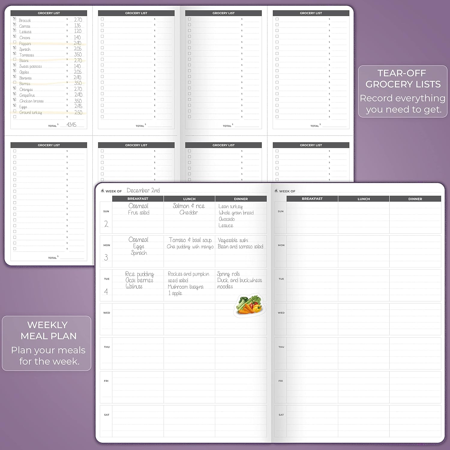 Clever Fox Fitness Journal PRO – Daily Workout Planner with Meal Planner & Habit Tracker – Gym Exercise Log Book for Women & Men – Fitness Planner Notebook – Lasts 6 Months, 7x10” - Purple - Image 6