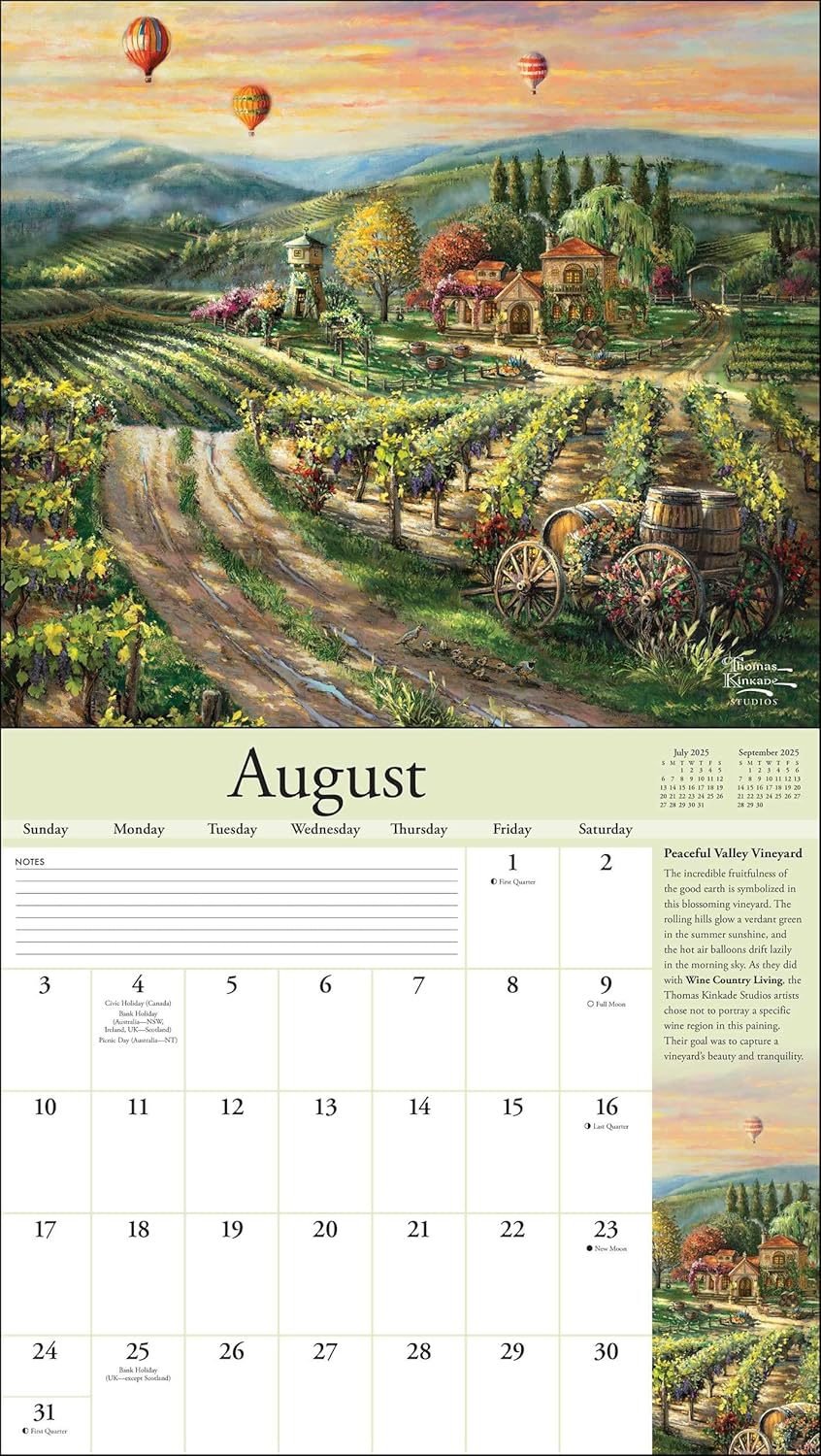 Thomas Kinkade Special Collector's Edition 2025 Deluxe Wall Calendar with Print: Celebration of Seasons - Image 5