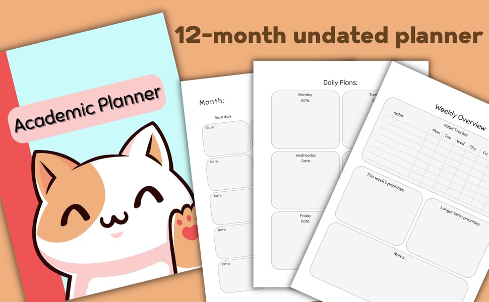 planner cover and sample interior pages