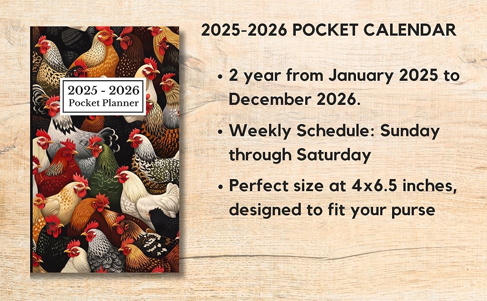 chicken 2025-2026 pocket planner