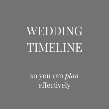 wedding timeline