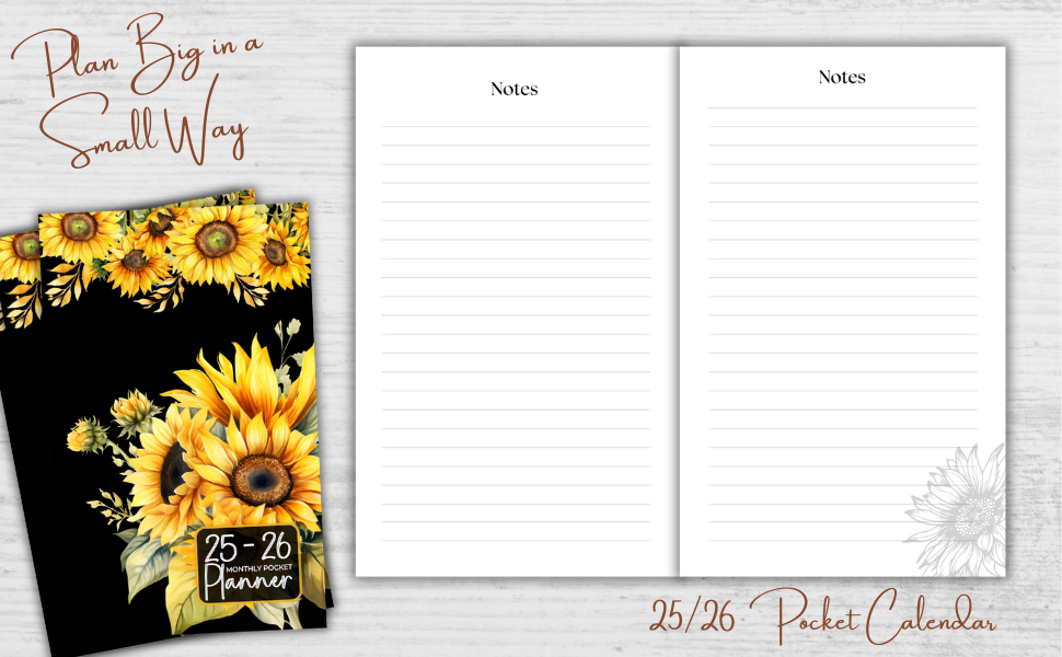 25/26 Monthly Pocket Planner, Small 2 Year Calendar 2025-2026 for Purse, Minimalist planner, Cute