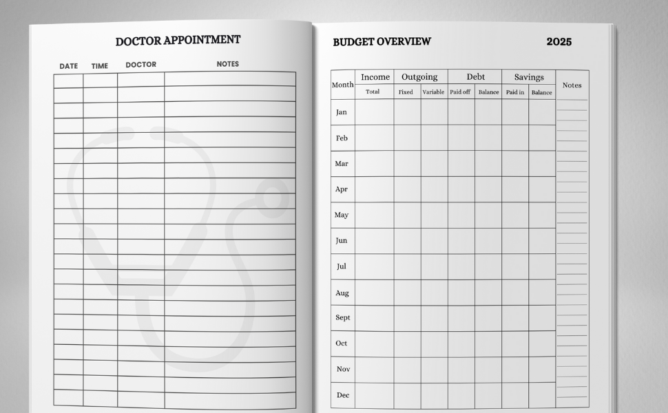 Monthly planner 2025-2026