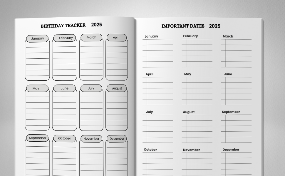 Monthly planner 2025-2026