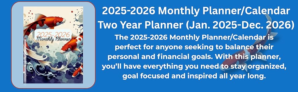 Cover Page, Koi Fish Design, Planner Description