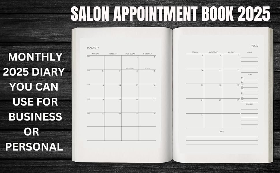Salon Appointment Book 2025