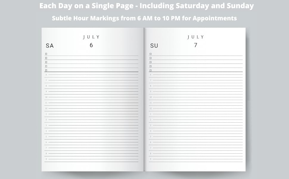 One Page Per Day Planner Notebook Minimalistic Journal Academic Planner Calendar 8.5x11 Interior