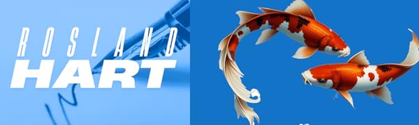 Logo Page, Koi Fish on Blue Background