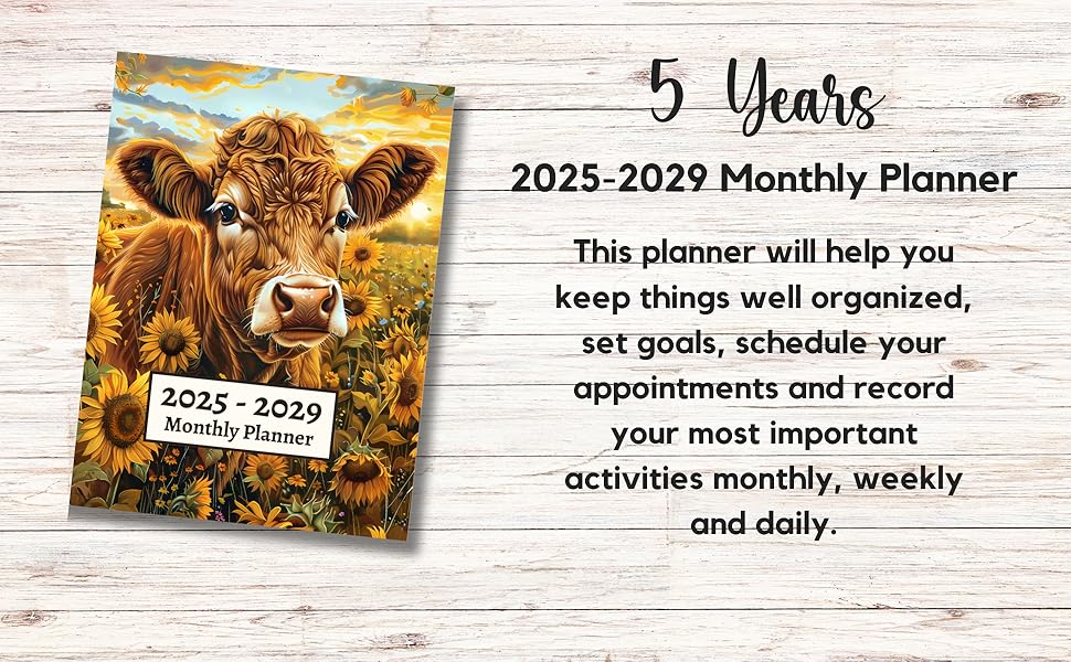 cow sunflower 2529 planner