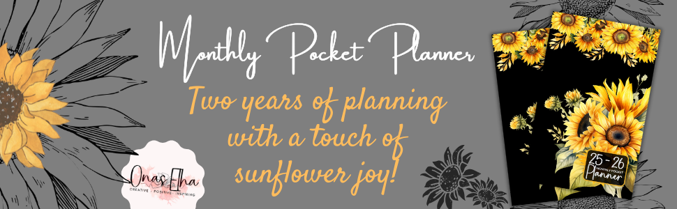 25/26 Monthly Pocket Planner, Small 2 Year Calendar 2025-2026 for Purse, Minimalist planner, Cute