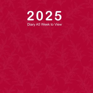 2025 Diary A5 Week to View: Planner from January 2025 to December 2025, 12 Months Diary, Red Cover