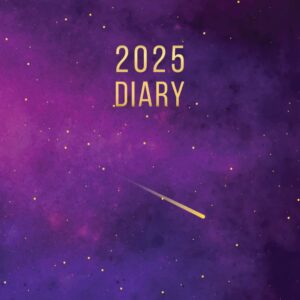 2025 A4 Page A Day: One Page Per Day Daily Hardback Diary Planner & Organiser for 365 Days, dated from Jan 2025 to Dec 2025, Fully Lined Journal ... To-Do List and Notes | Purple Galaxy