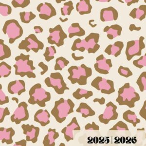 2025-2026 Pink Leopard Print Planner – Compact 2-Year Pocket Calendar with Monthly Layout, Notes, Password Tracker, and Important Dates | 4x6 Organizer with Trendy Leopard Design