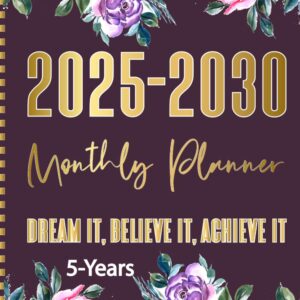 Monthly Planner 2025-2030: Five year 25-30 calendar large print agenda with Holidays Schedule Organizer From January 2025 to 2030