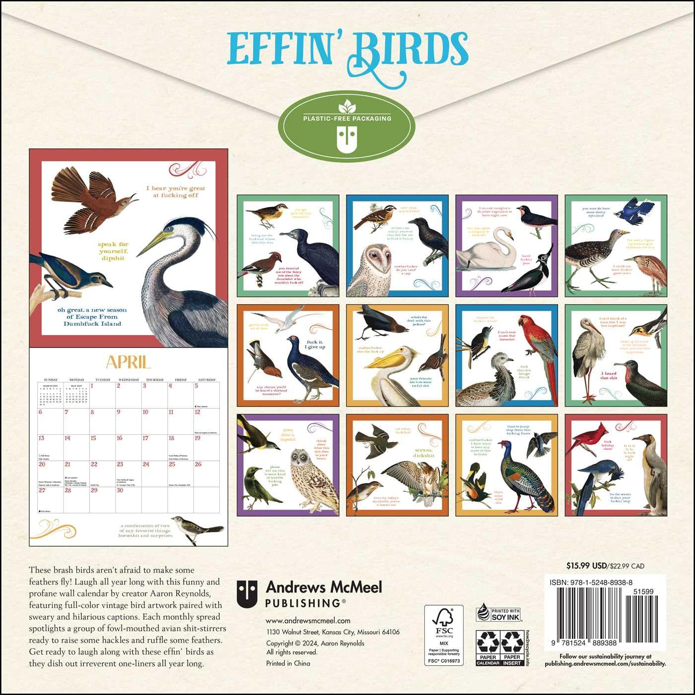 Effin' Birds 2025 Wall Calendar - Image 2