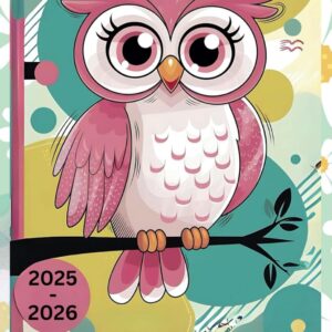2025-2026 Pocket Calendar owls: small size Monthly planner for purse - 4x6.5 inch- January 2025 to December 2026 - Agenda with Emergency contacts, ... Important dates and birthday log .. and more