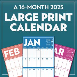 2025 Large Print Mini Wall Calendar