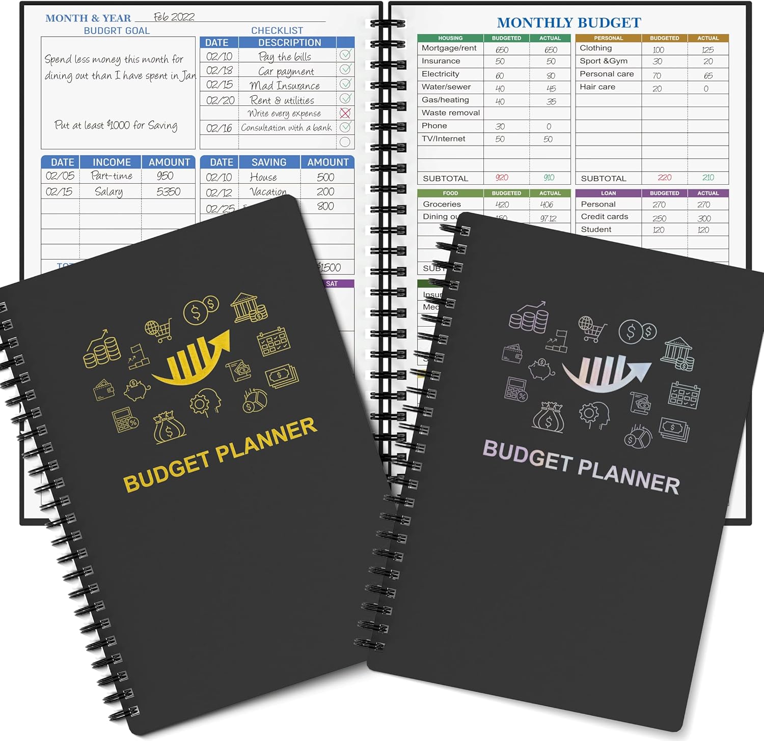 Budget Planner - Monthly Finance Organizer with Expense Tracker Notebook to Manage Your Money Effectively, Undated Finance Planner/Account Book, Start Anytimem,A5(8.6x5.9 inchs),100gsm Paper - Silvery - Image 7