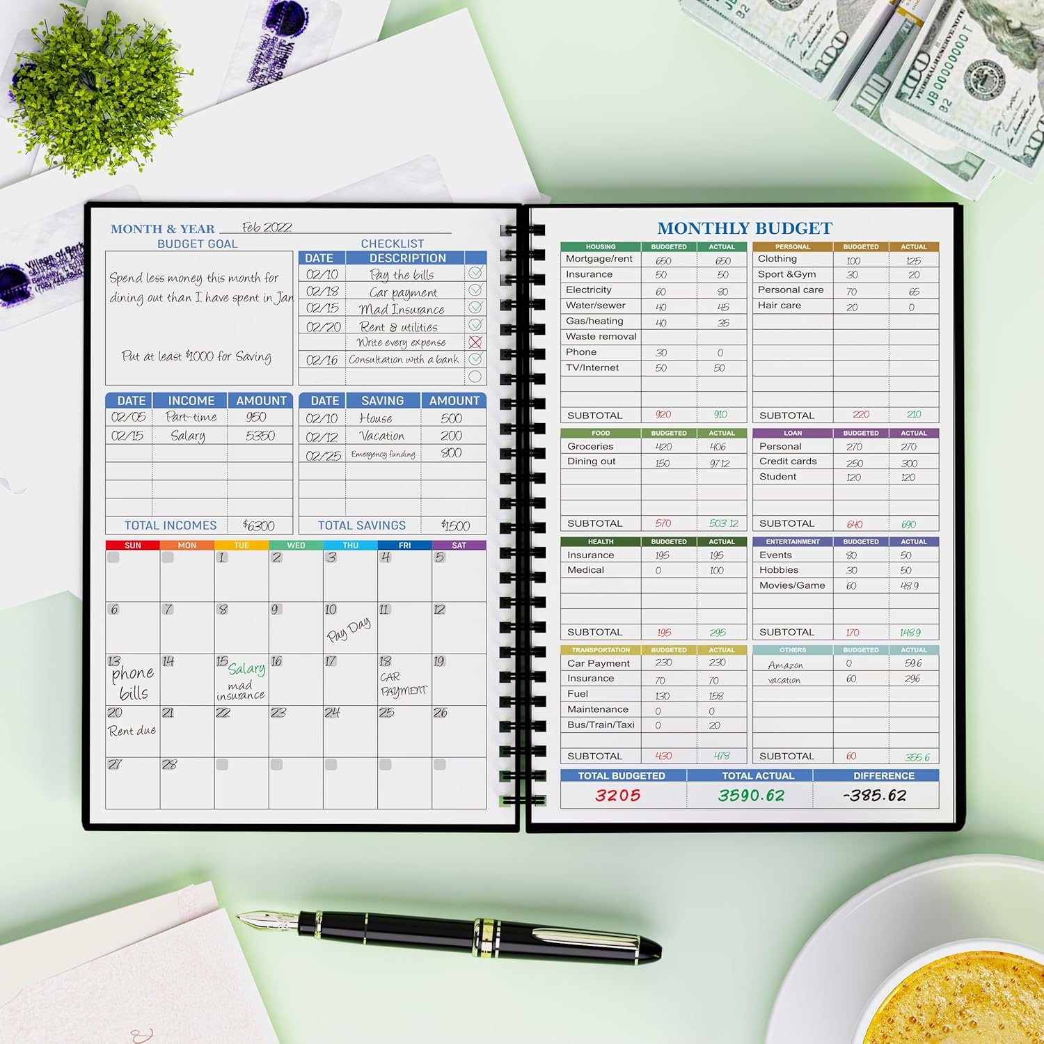 Budget Planner - Monthly Finance Organizer with Expense Tracker Notebook to Manage Your Money Effectively, Undated Finance Planner/Account Book, Start Anytimem,A5(8.6x5.9 inchs),100gsm Paper - Silvery - Image 6